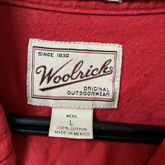 Woolrich Sportsman Chamois Mens L Red Button Up Shirt Outdoor Cotton Flannel - Picture 3 of 7